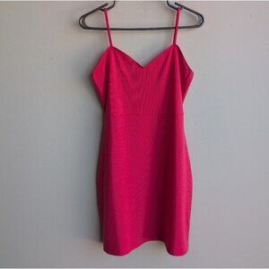 Artizia Sunday Best Hot Pink Addy Bodycon Ribbed Mini Dress